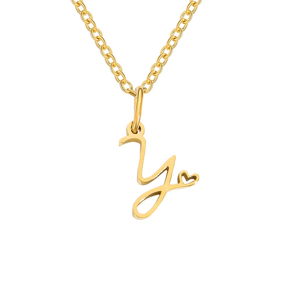 L&A | Gold Letter Heart Necklace