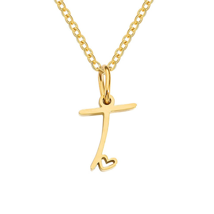 L&A | Gold Letter Heart Necklace