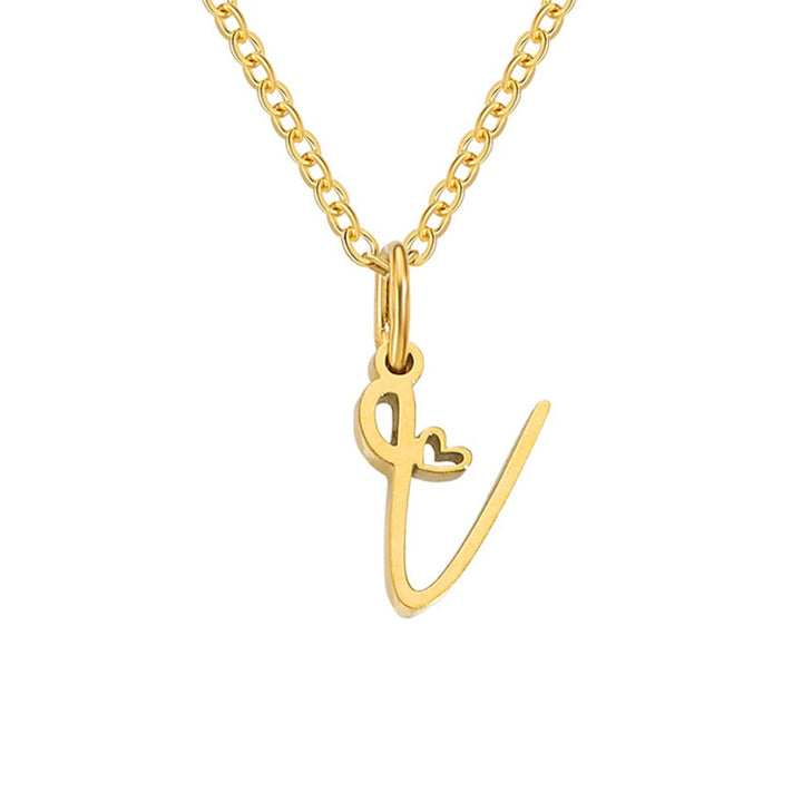 L&A | Gold Letter Heart Necklace