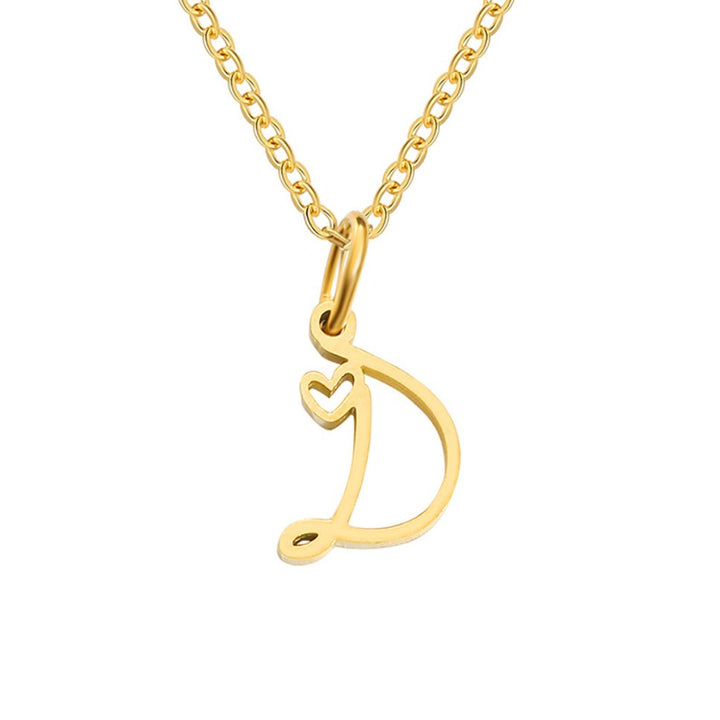 L&A | Gold Letter Heart Necklace