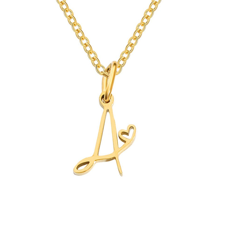 L&A | Gold Letter Heart Necklace