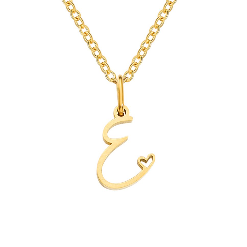 L&A | Gold Letter Heart Necklace