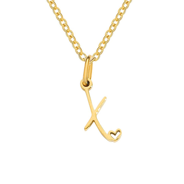 L&A | Gold Letter Heart Necklace
