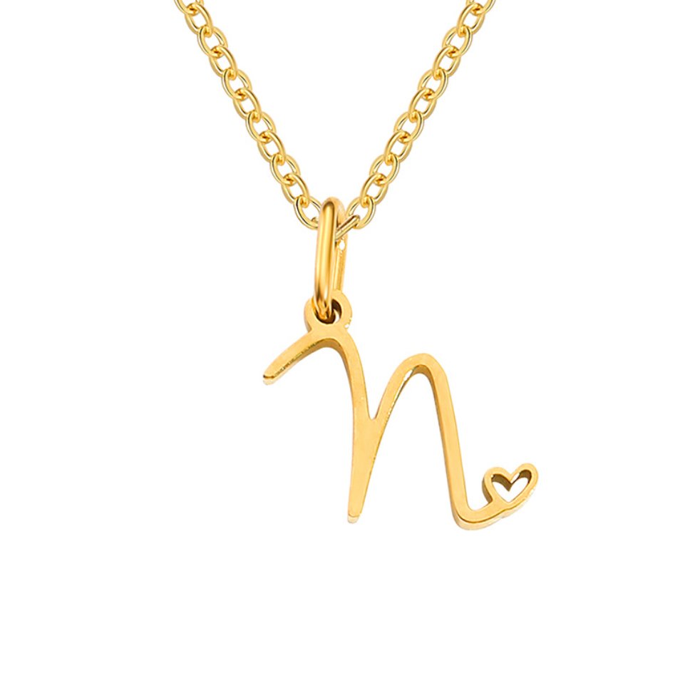 L&A | Gold Letter Heart Necklace