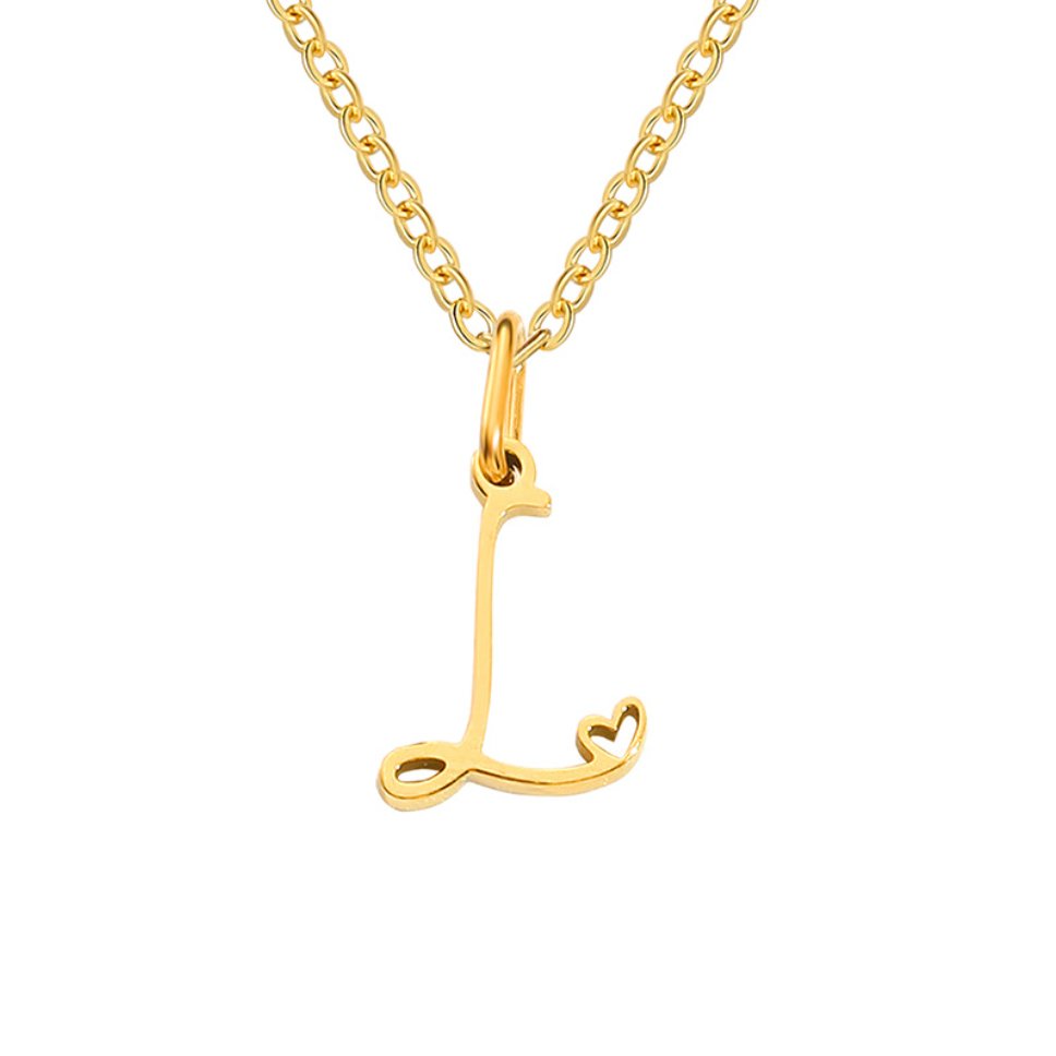 L&A | Gold Letter Heart Necklace
