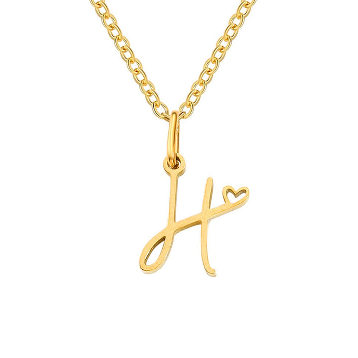 L&A | Gold Letter Heart Necklace