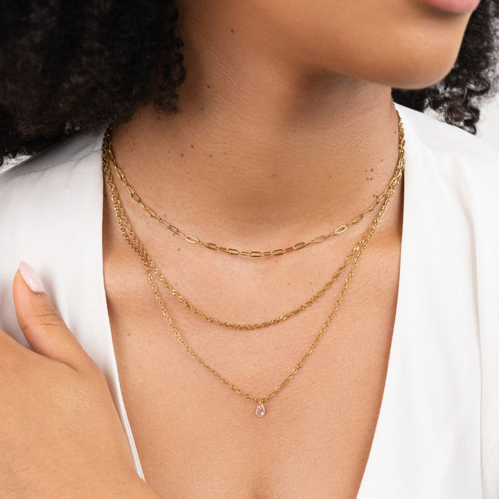 L&A | Jana Triple Crystal Chain Necklace