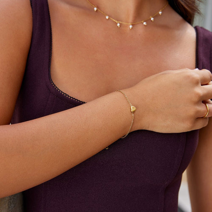L&A | Amara Letter Heart Bracelet