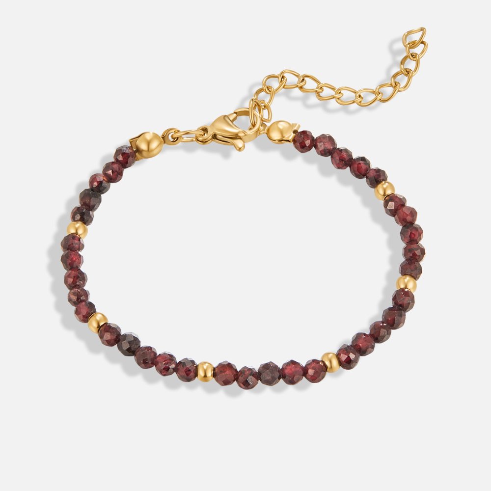 L&A | Valeria Red Garnet Bead Bracelet