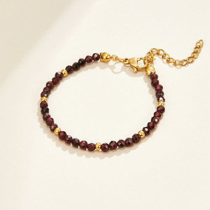 L&A | Valeria Red Garnet Bead Bracelet