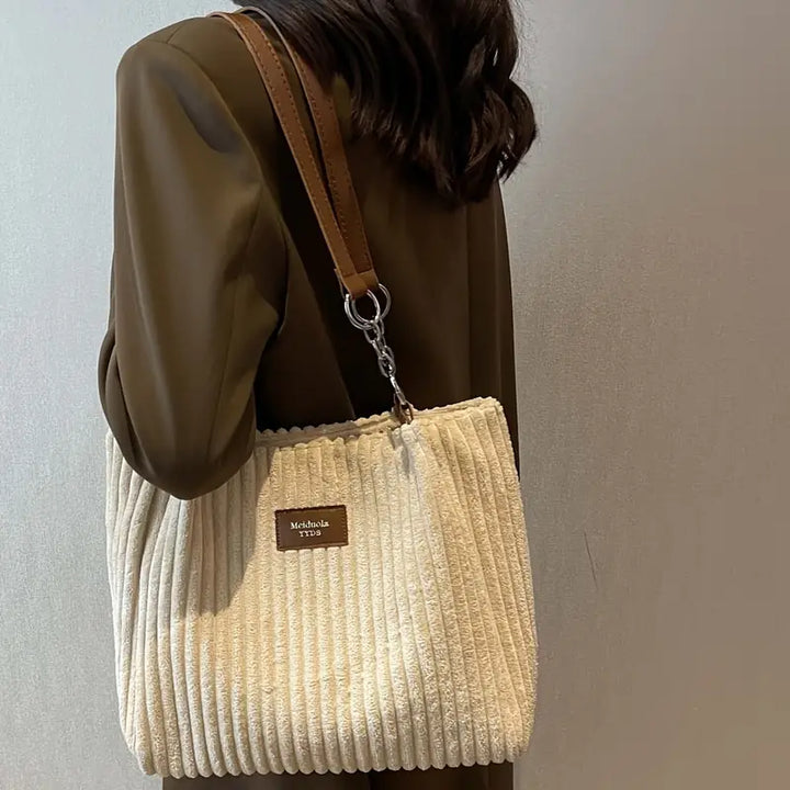 L&A | Maria - Fashionable Corduroy Tote Bag
