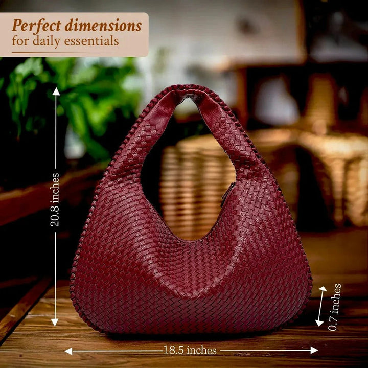 L&A | Tessa - Elegant PU Leather Woven Tote Bag