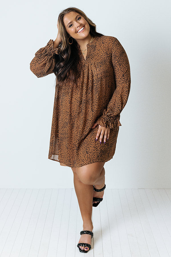 L&A | Patio In Paris Cheetah Print Shift Dress Curves