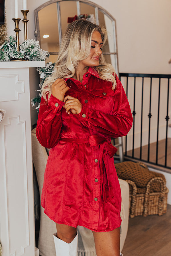 L&A | Coffee Shop Meetup Faux Suede Dress In Rose