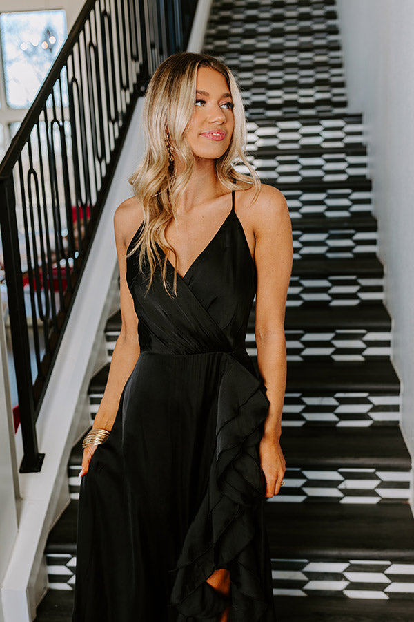 L&A | Behind Velvet Ropes Satin Maxi Dress