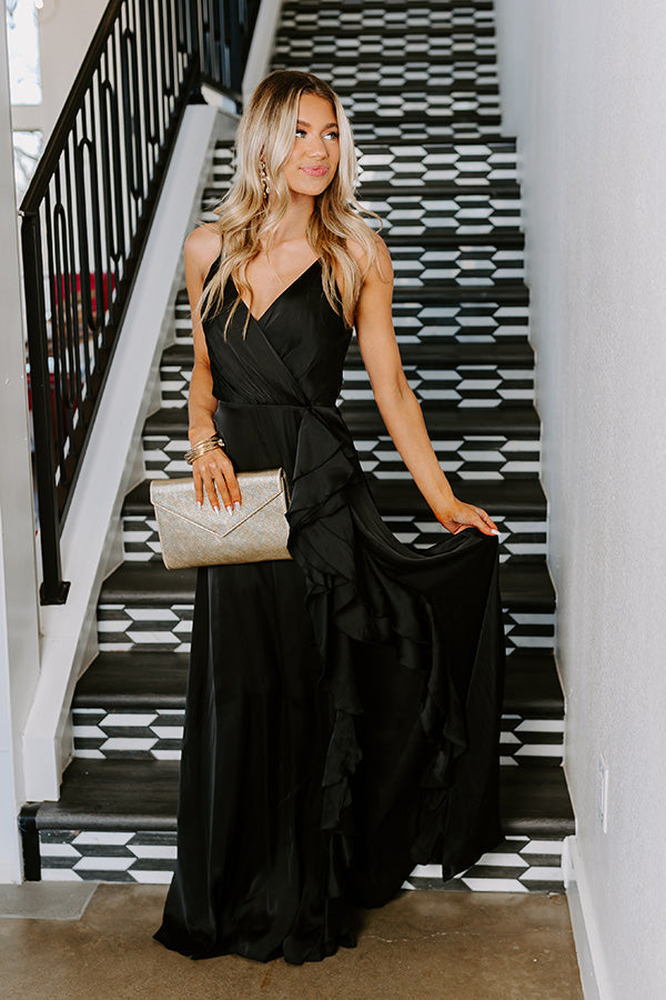 L&A | Behind Velvet Ropes Satin Maxi Dress