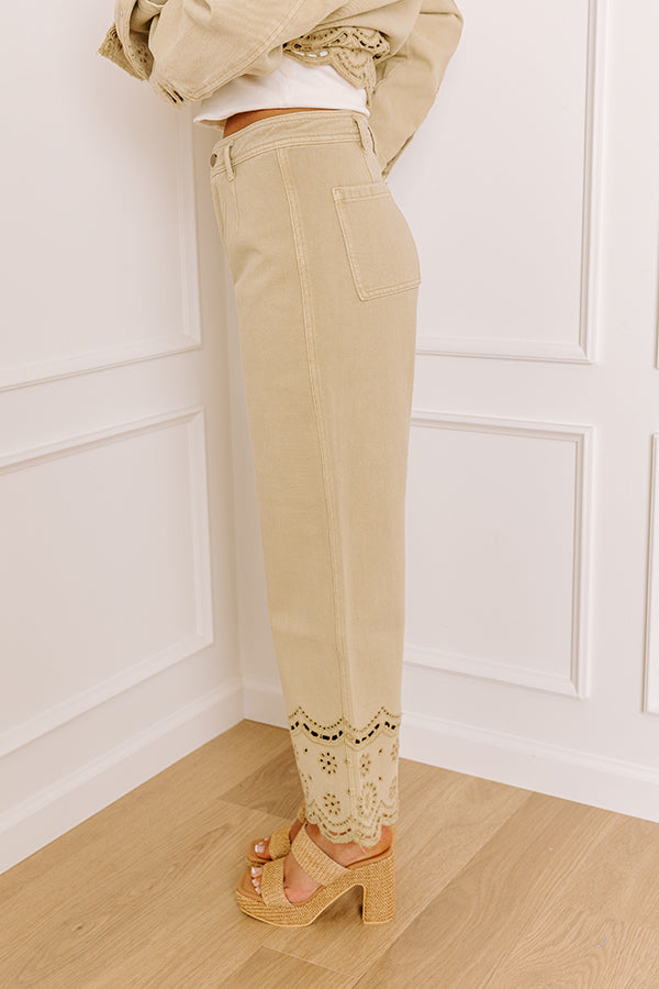 L&A – Clara High Waist Wide Leg Eyelet Jeans