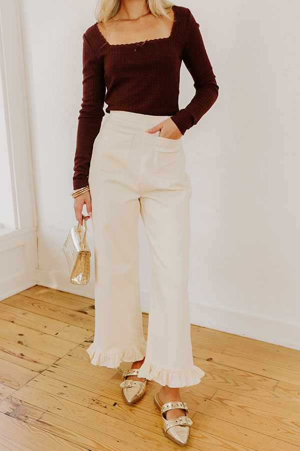 L&A – Cordelia High Waist Crop Jean in French Vanilla