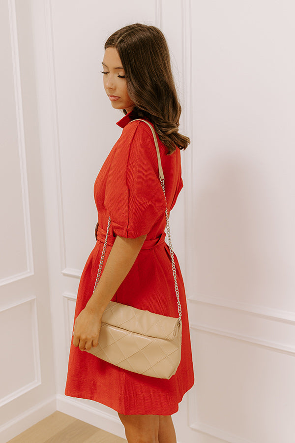 L&A | Happy Hour Chic Button Down Mini Dress in Dark Rust