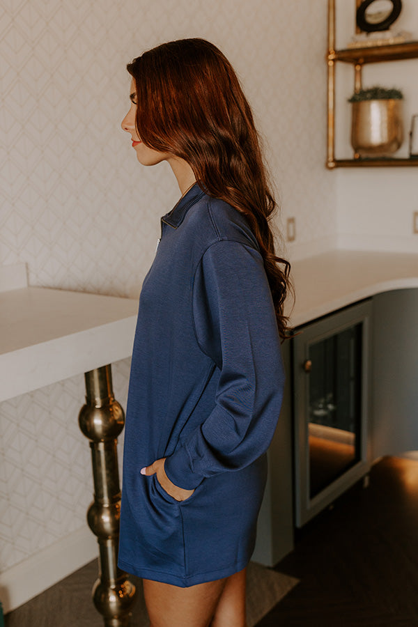 L&A | Urban Chic Scuba Quarter Zip Mini Dress in Riverside
