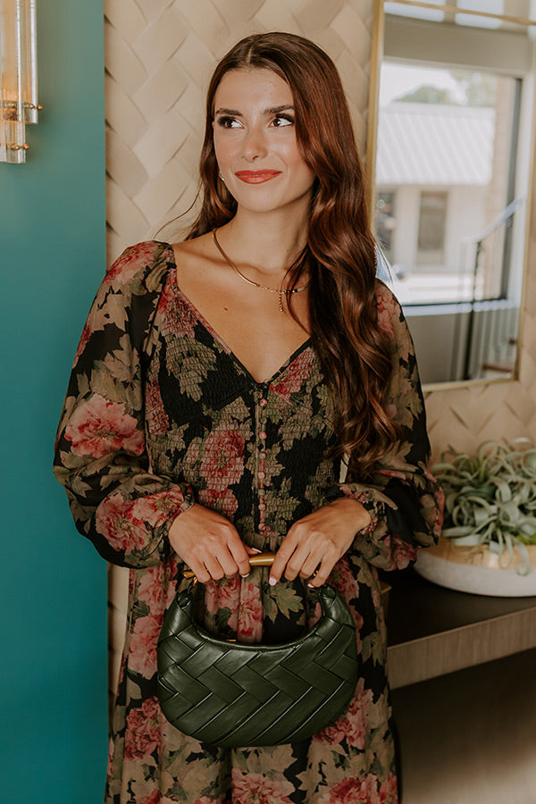 L&A | Secret Garden Floral Smocked Midi Dress