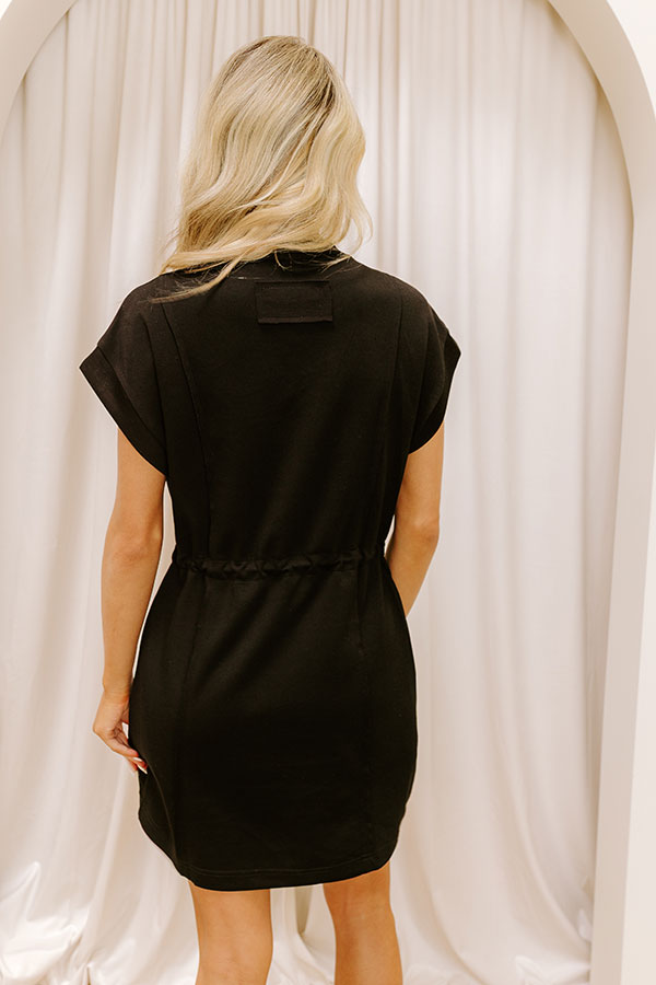 L&A | Park Day Cutie Drawstring Mini Dress in Black