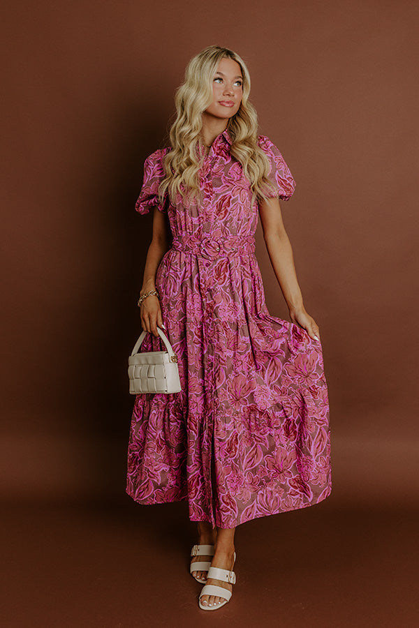 L&A | Chardonnay Charm Floral Midi Dress