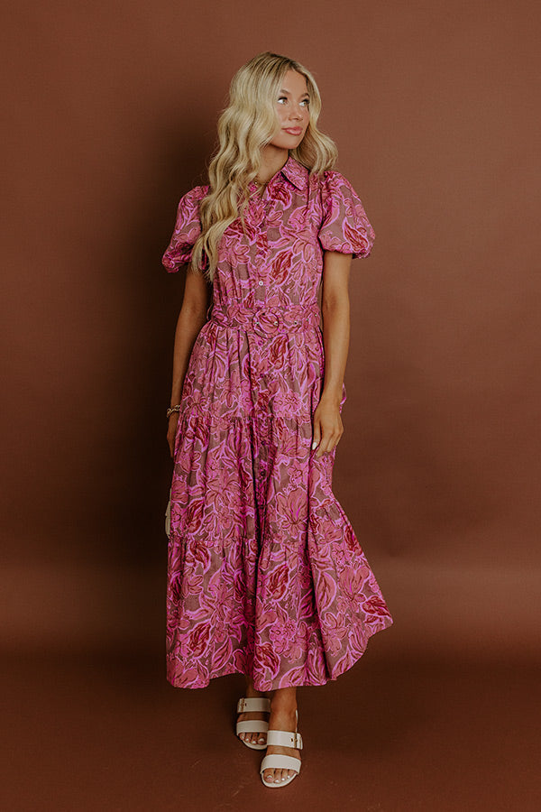 L&A | Chardonnay Charm Floral Midi Dress