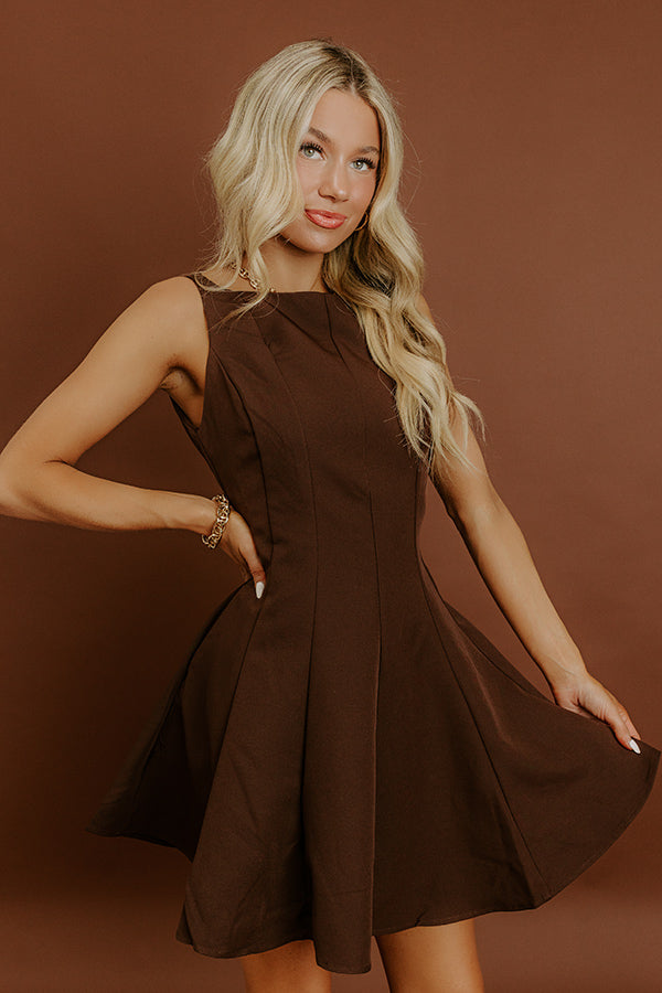 L&A | Penthouse Party Mini Dress in Chestnut