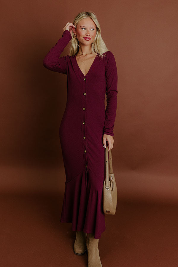 L&A |Midtown Views Ribbed Midi Dress
