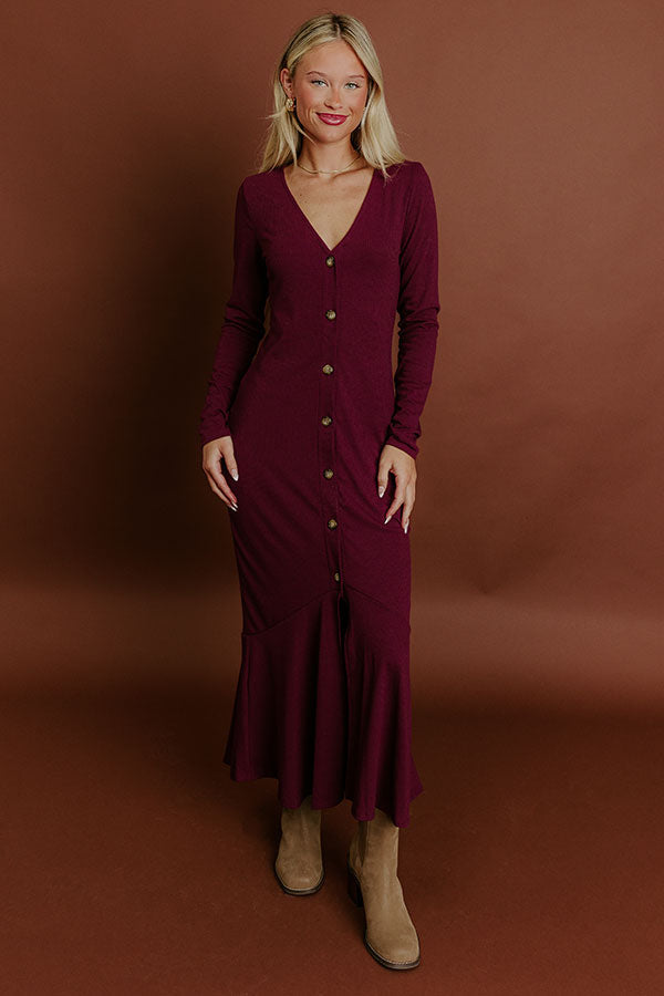 L&A |Midtown Views Ribbed Midi Dress