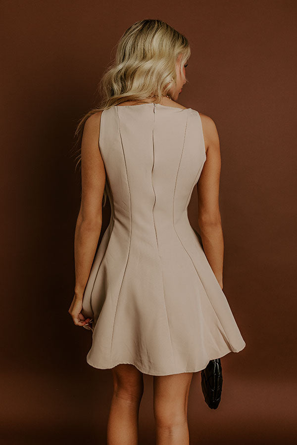 L&A | Penthouse Party Mini Dress in Iced latte
