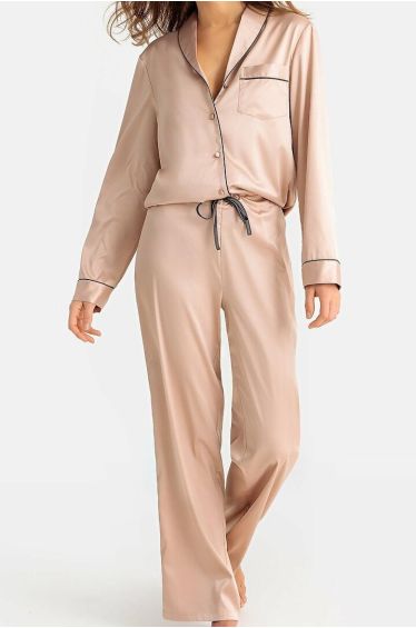 L&A | Rosé Satin Pajama Set