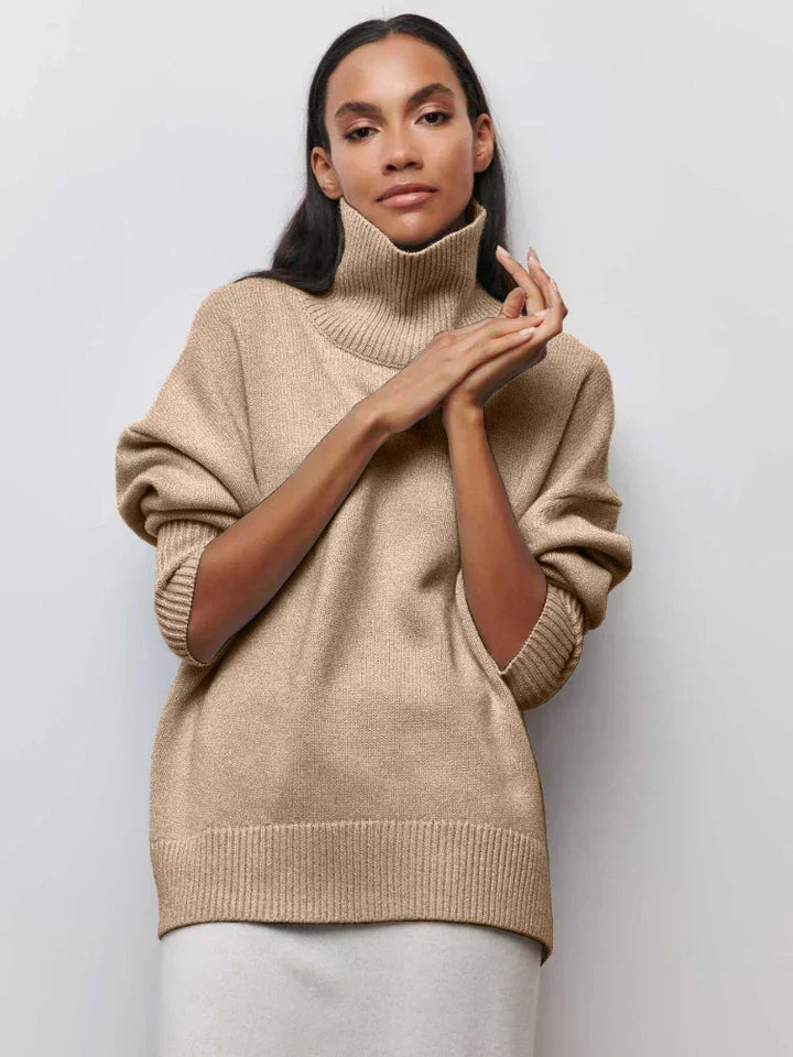 L&A | Elegant Oversized Turtleneck Knit Sweater