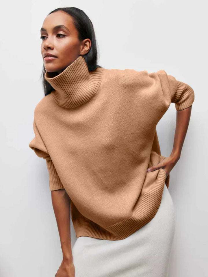 L&A | Elegant Oversized Turtleneck Knit Sweater