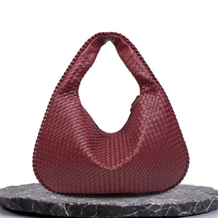 L&A | Tessa - Elegant PU Leather Woven Tote Bag