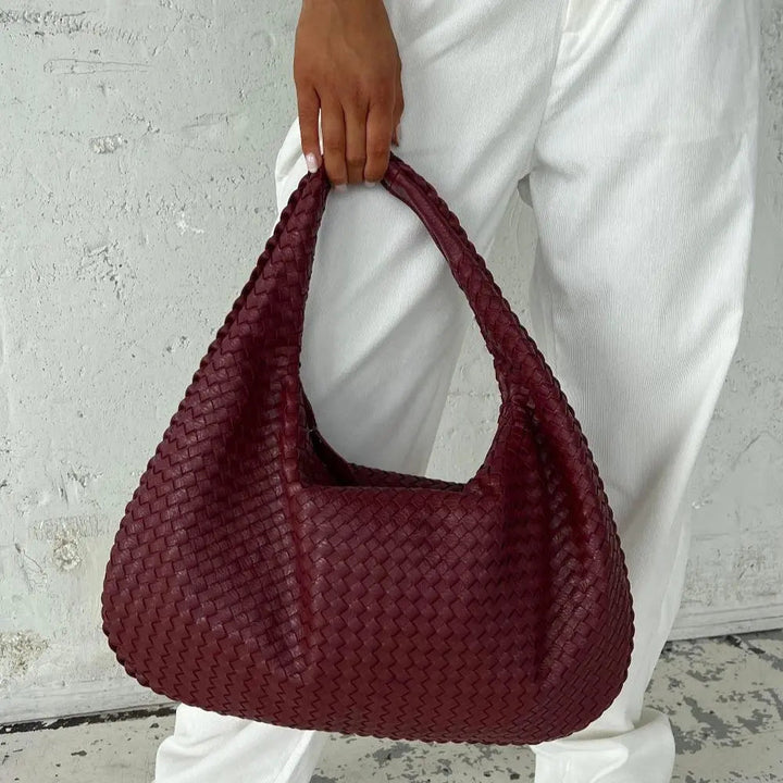 L&A | Tessa - Elegant PU Leather Woven Tote Bag