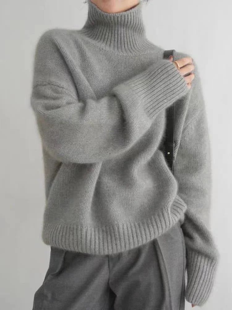 L&A | High Collar Loose Knitted Sweater