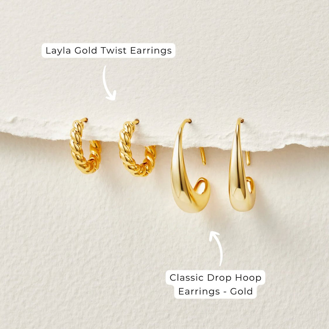 L&A | Aurora Classic Drop Hoop Earrings