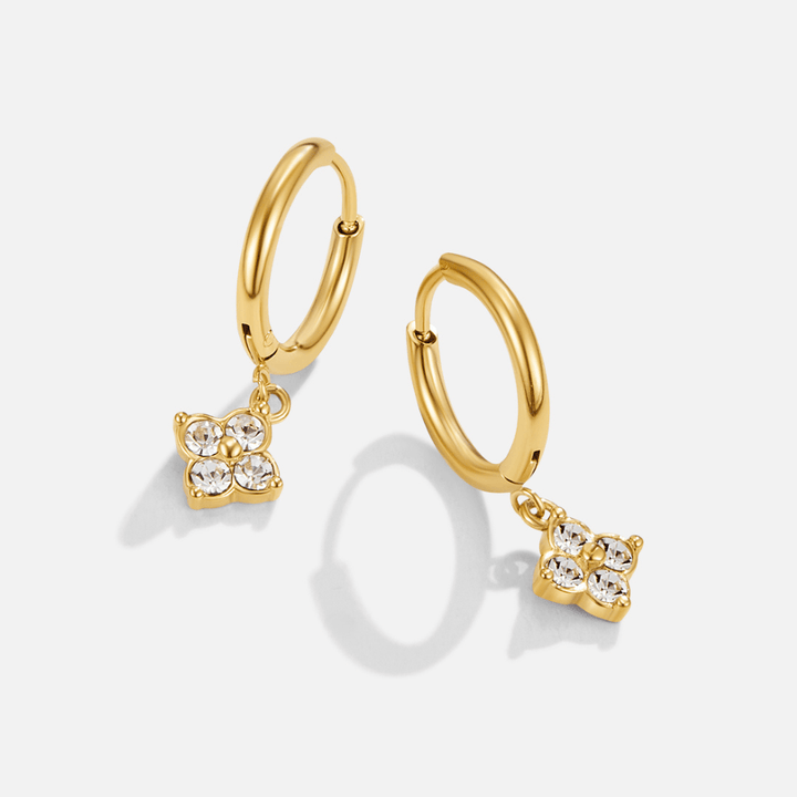 L&A | Fortuna Crystal Clover Drop Earrings