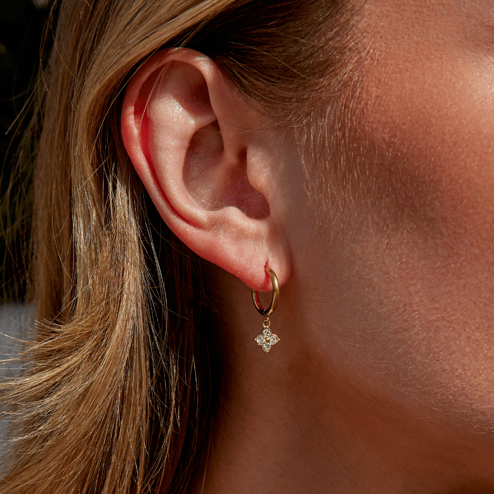 L&A | Fortuna Crystal Clover Drop Earrings