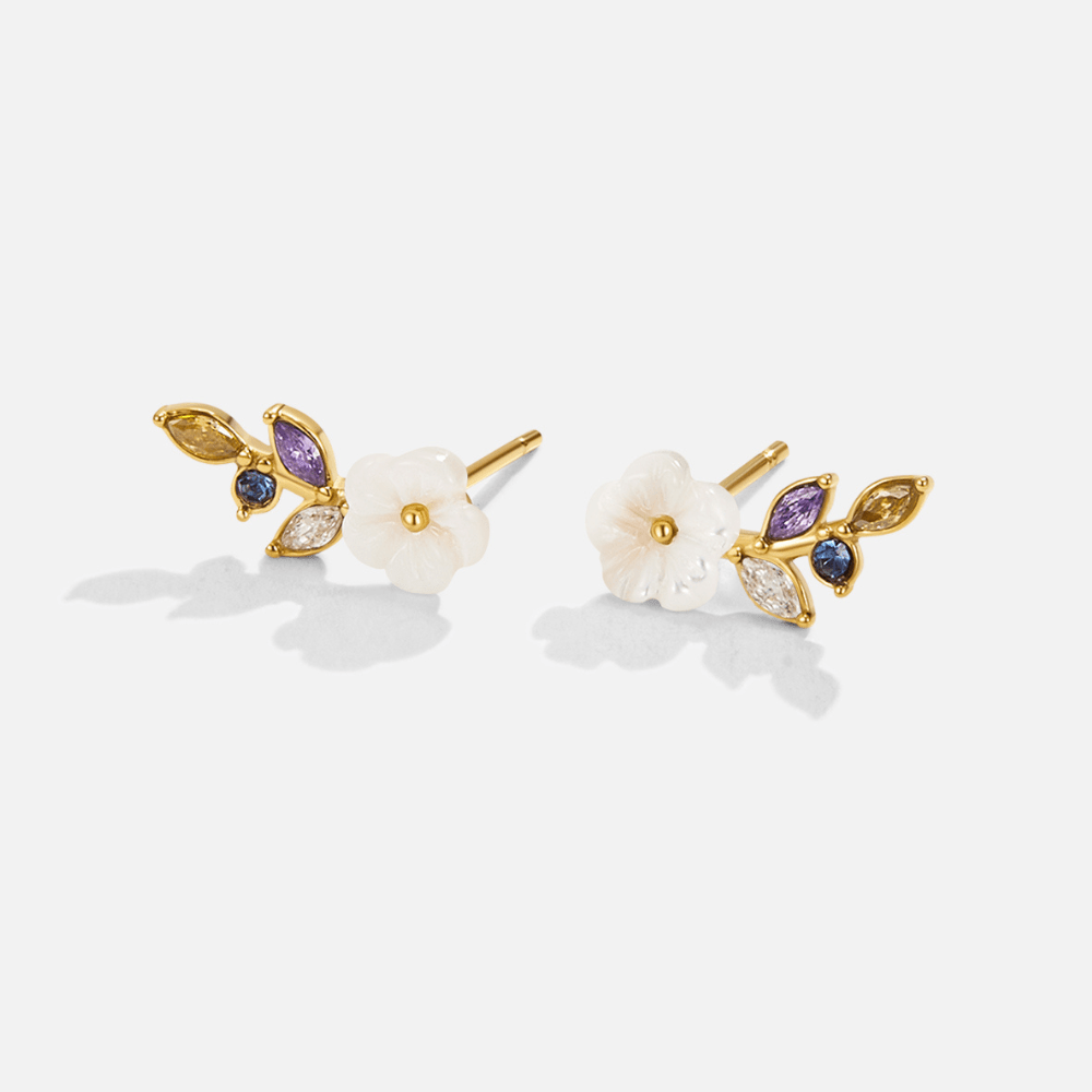 L&A | Liora Crystal White Blossom Earrings