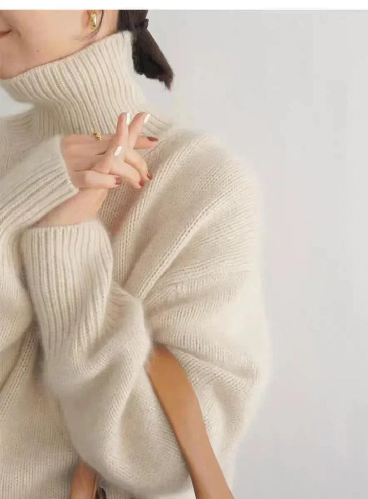 L&A | High Collar Loose Knitted Sweater