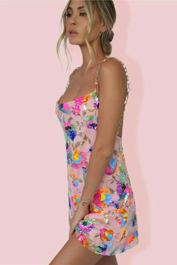 L&A | Rylee Sequin Backless Mini Dress