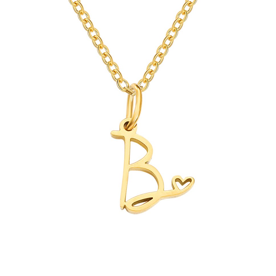 L&A | Gold Letter Heart Necklace