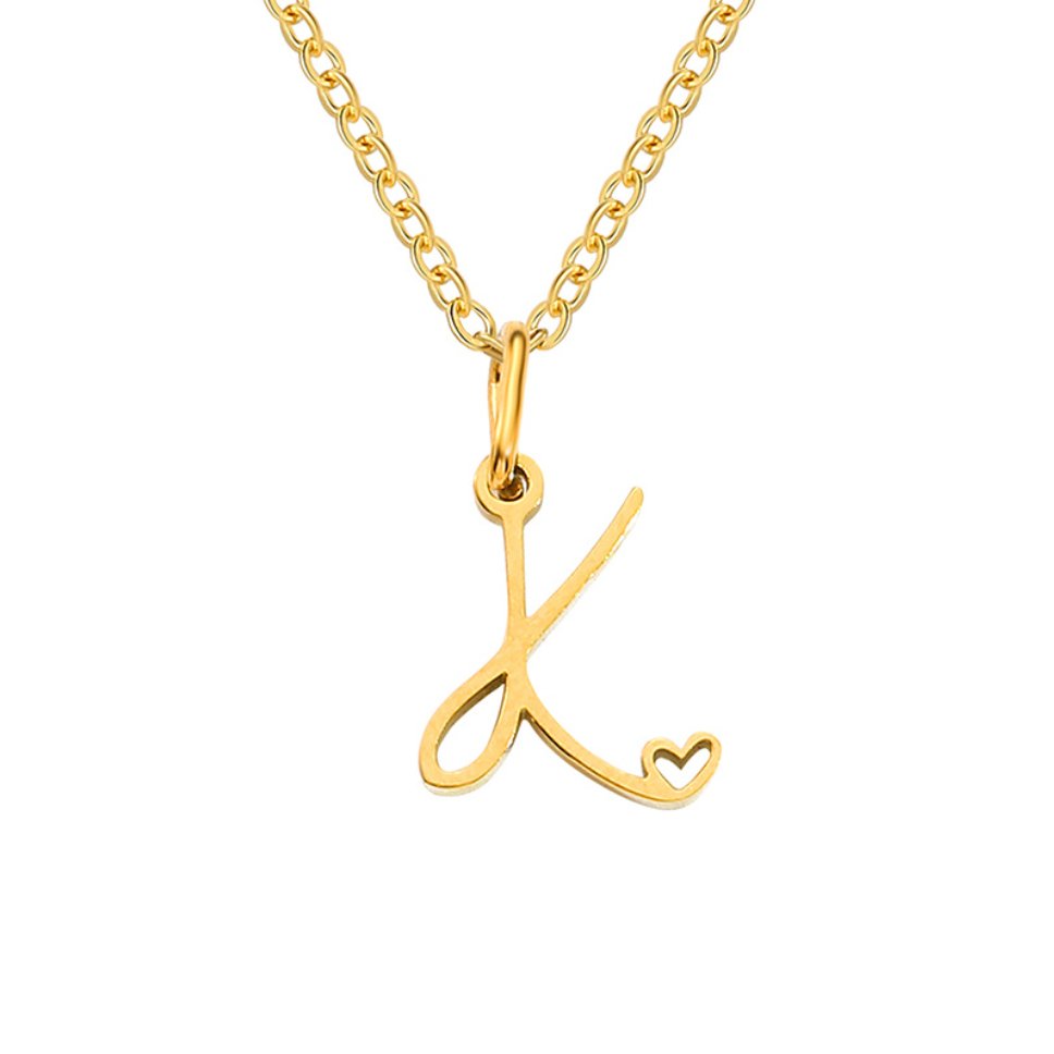 L&A | Gold Letter Heart Necklace