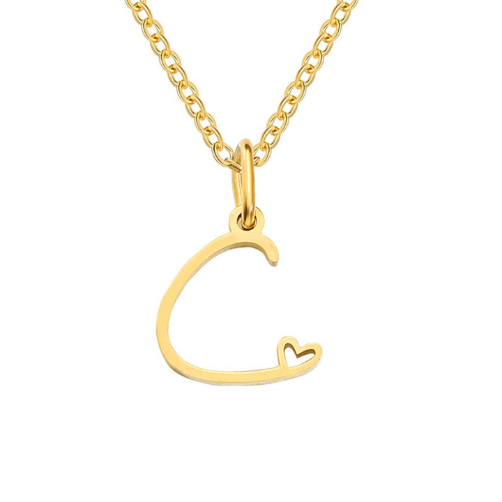 L&A | Gold Letter Heart Necklace