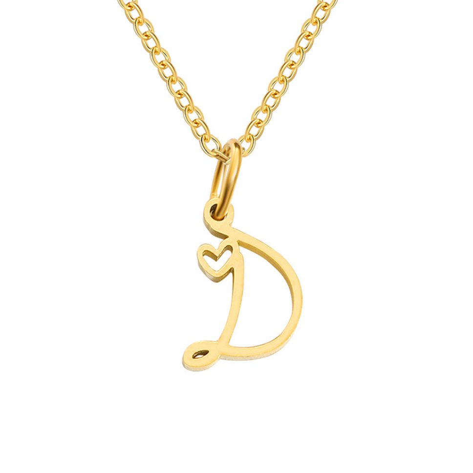 L&A | Gold Letter Heart Necklace