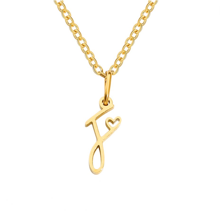 L&A | Gold Letter Heart Necklace
