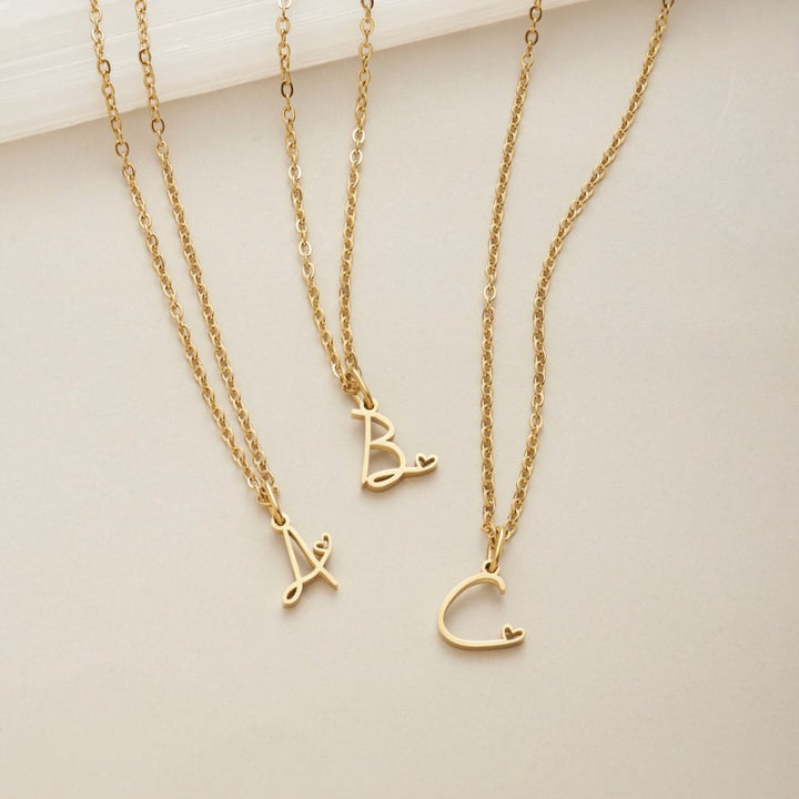 L&A | Gold Letter Heart Necklace